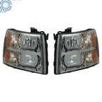 Set of 2 Headlights for Chevy Silverado (2007–2013) Black Housing Smoke