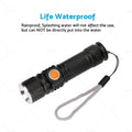 2X USB Rechargeable LED Flashlight Waterproof Torch