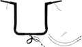1-1/2" Flat Top Handlebar Kit for Harley Davidson (EZ Install, 16", Black)