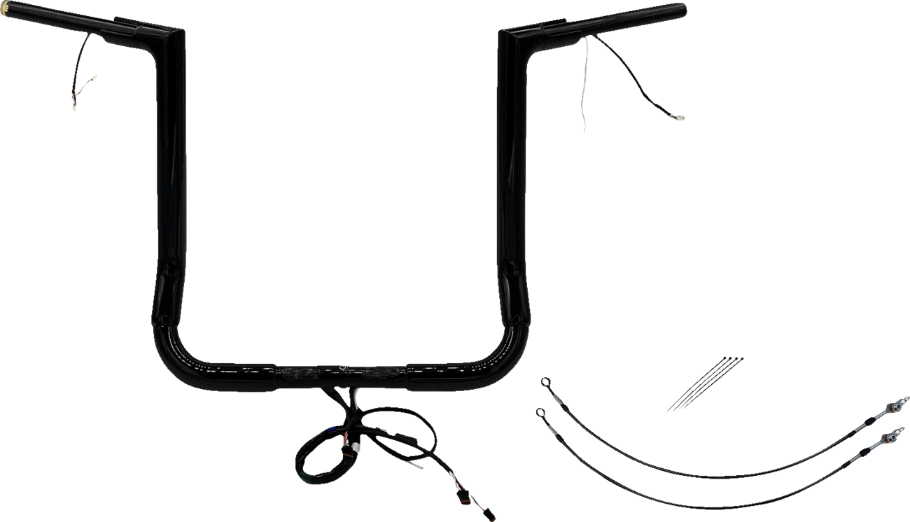 1-1/2" Flat Top Handlebar Kit for Harley Davidson (EZ Install, 16", Black)