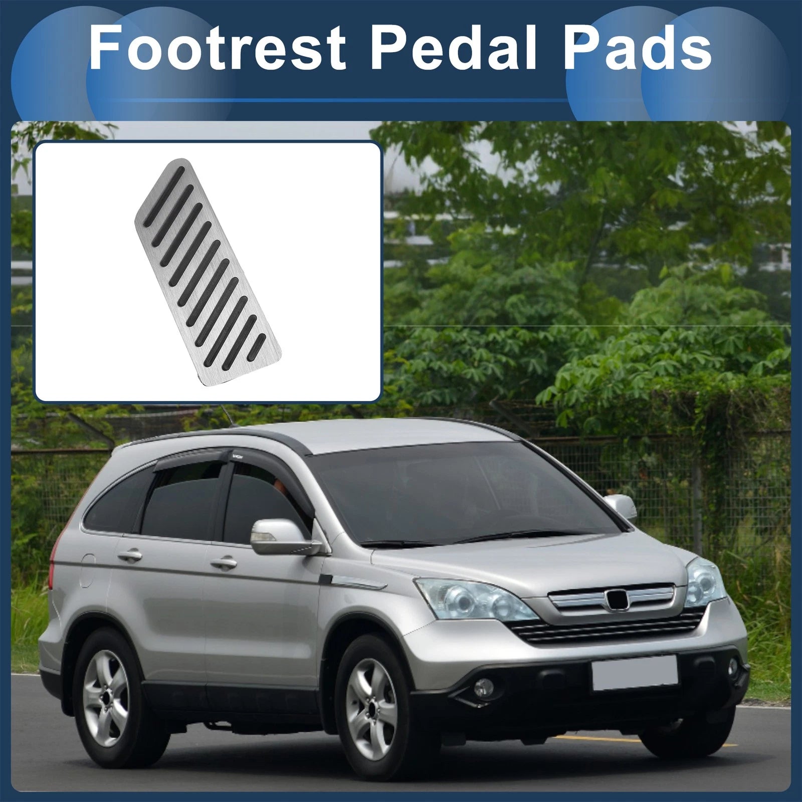 Footrest Pedals Cover for Honda CR-V (2017–2024) Aluminum Alloy Silver Tone