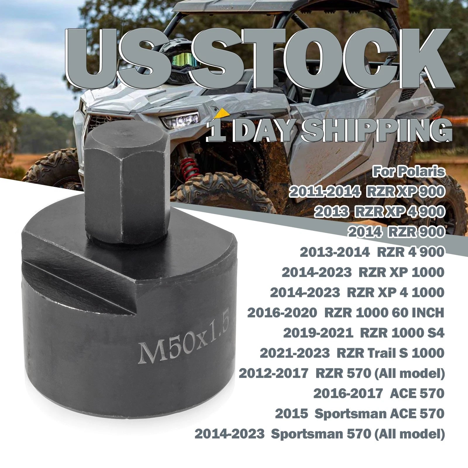 Flywheel Puller Tool 50mmx1.5 for Polaris RZR XP 4 1000 (2014–2023)