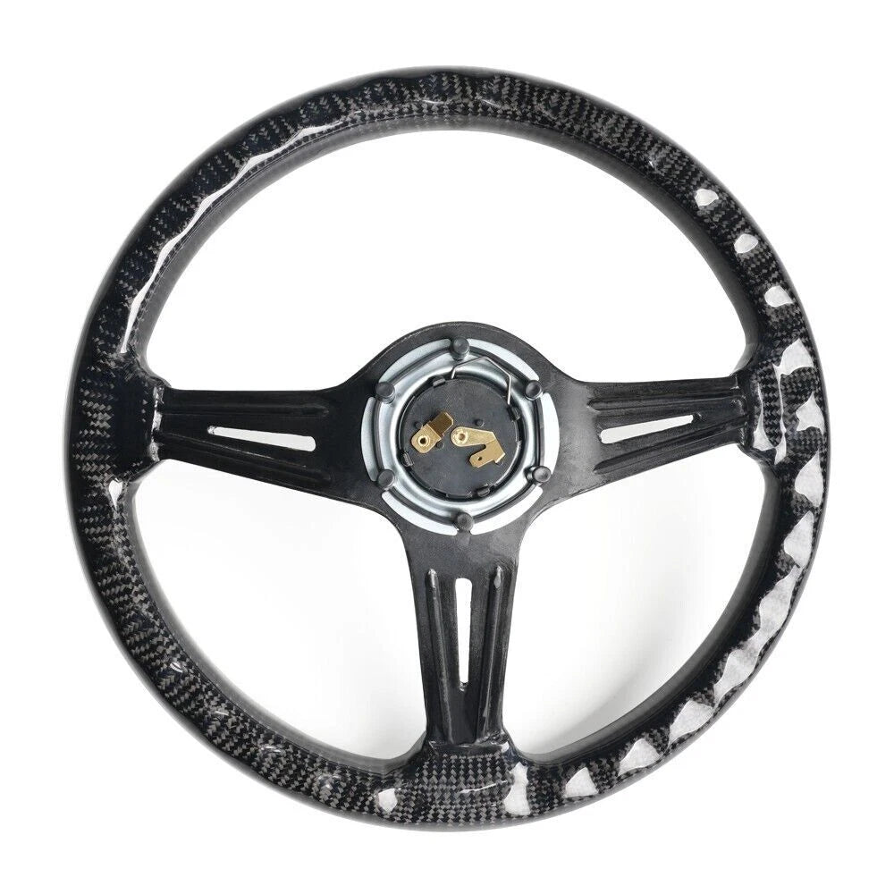 6 Bolt 14 Inch Carbon Fiber Racing Steering Wheel Deep Dish