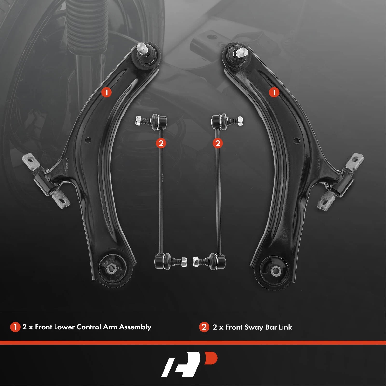 Set of 4 Front Lower Control Arms with Ball Joints for Nissan Rogue