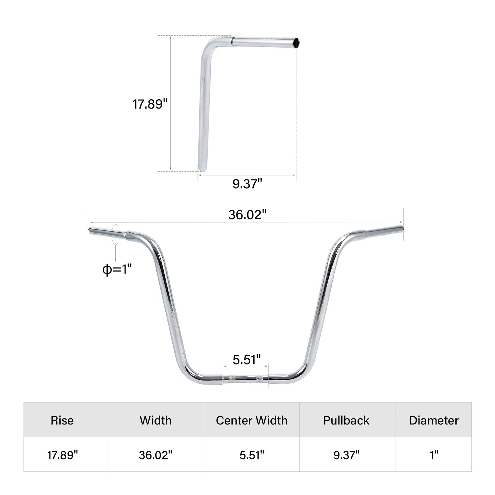 18" Rise Ape Hanger 1 1/4" Handlebar for Harley FLST FXST Sportster