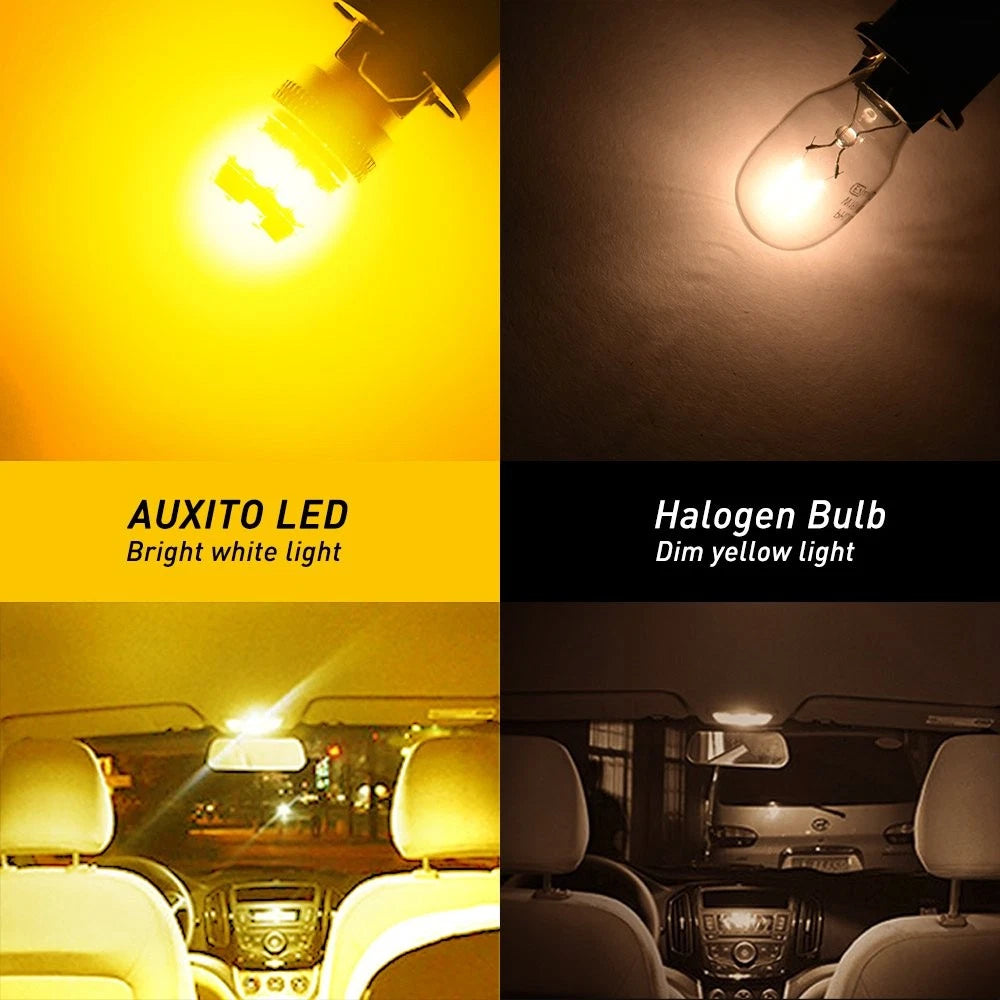 2X Amber LED W5W T10 Capless Wedge Side Indicator Bulbs for