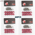 40PCS Red Billet Aluminum Fender Bumper Washer Bolt Kit for JDM Vehicles