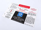 Glass Washer Bottle Cap and Label Replacement for GM A Series (1959–1974)