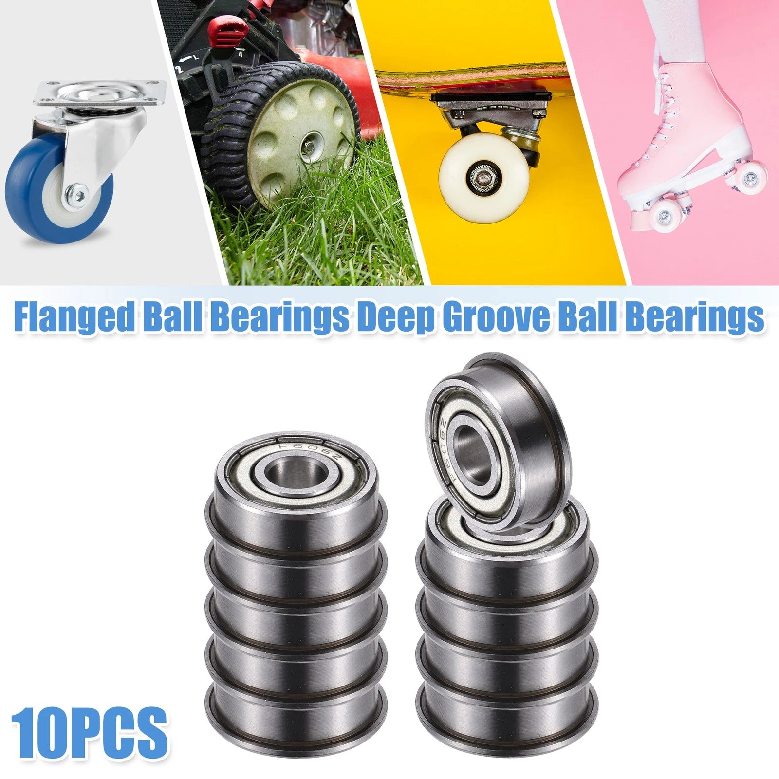 10pcs F606ZZ Deep Groove Ball Bearings for Various Models (6x17x6mm)