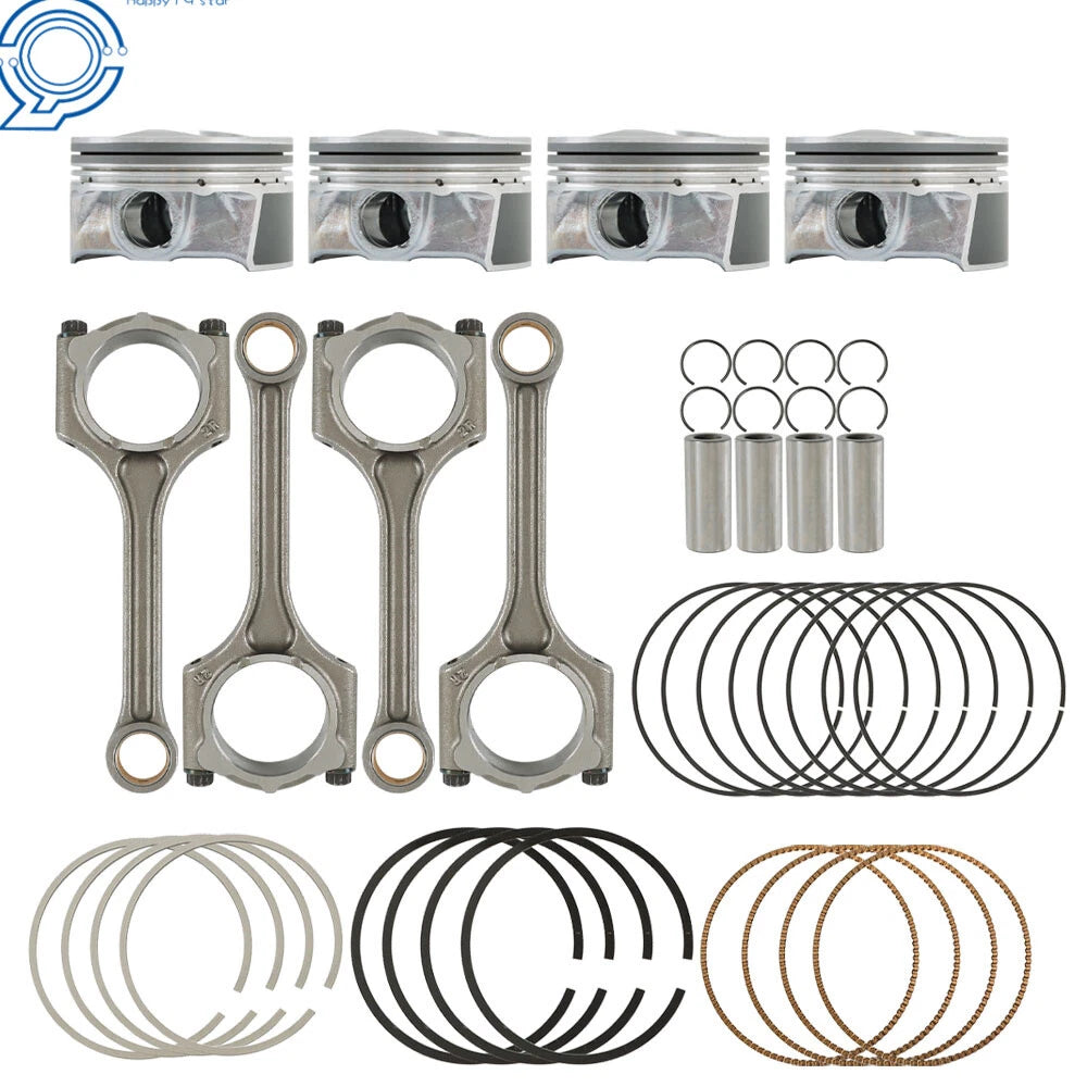 Set of 4 Piston & Rings for Kia Soul Forte Koup 2.0L (2014–2018)