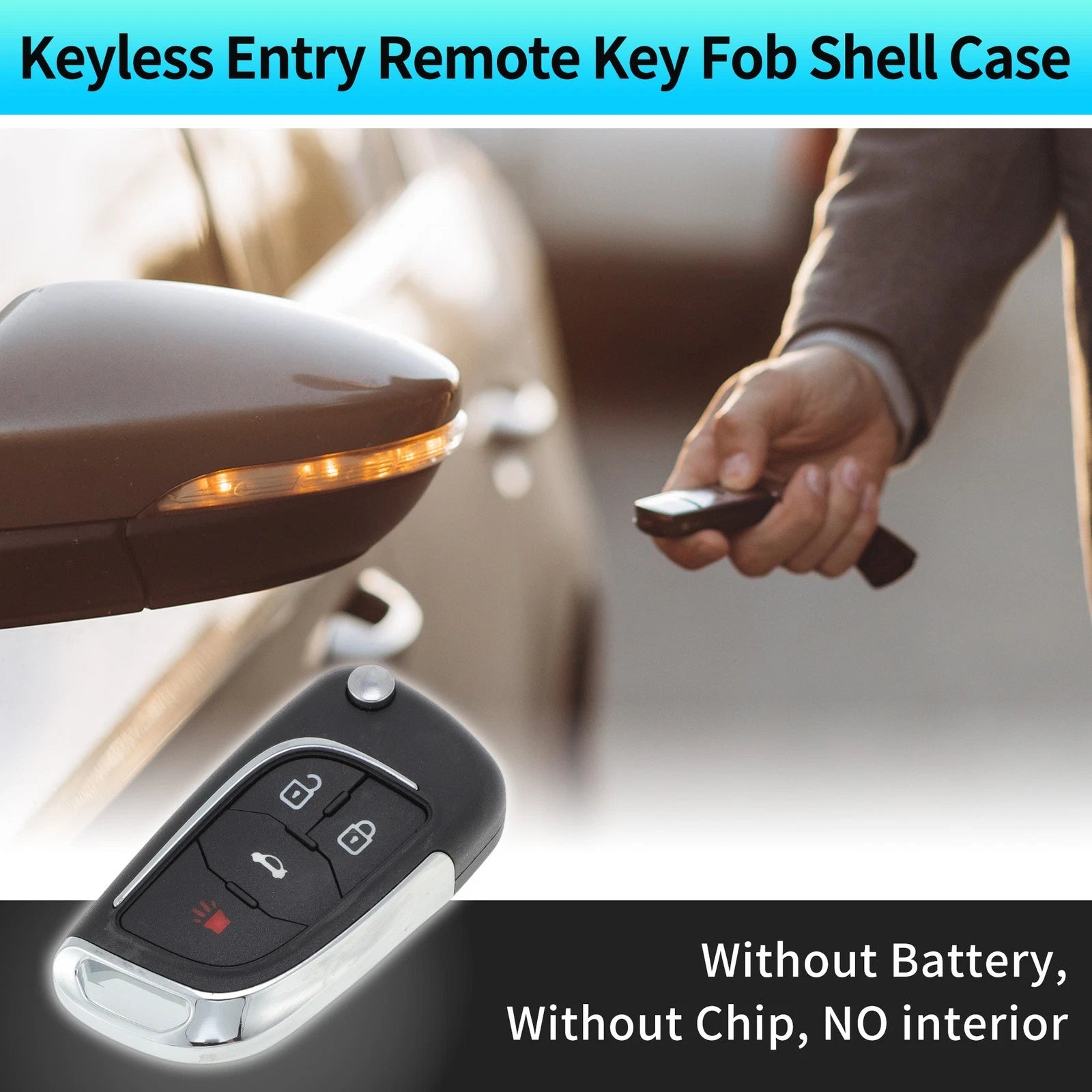Set of 4 Key Fob Shell Cases for Chevrolet Camaro Equinox (2010–2019)