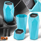 Set of 2 Portable Mini Cup Holder Trash Cans with Removable Lid - Blue