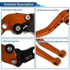 Adjustable Short Brake Clutch Levers for Honda Fury/VTX1300CX (2009–2018) Orange