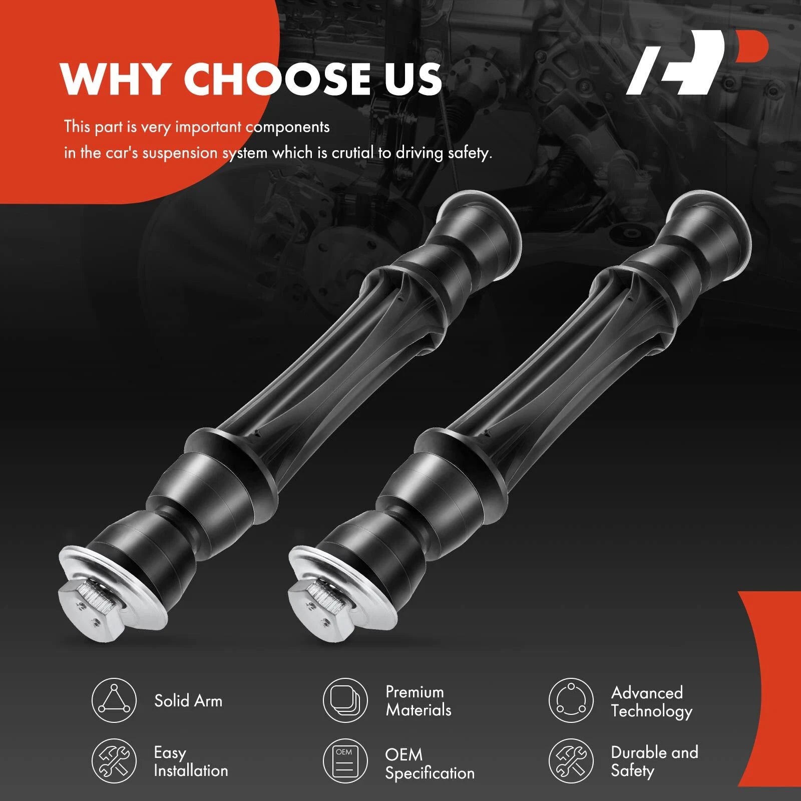 2X Front Side Sway Bar Link for Chevrolet Silverado 1500 (2007-2016)