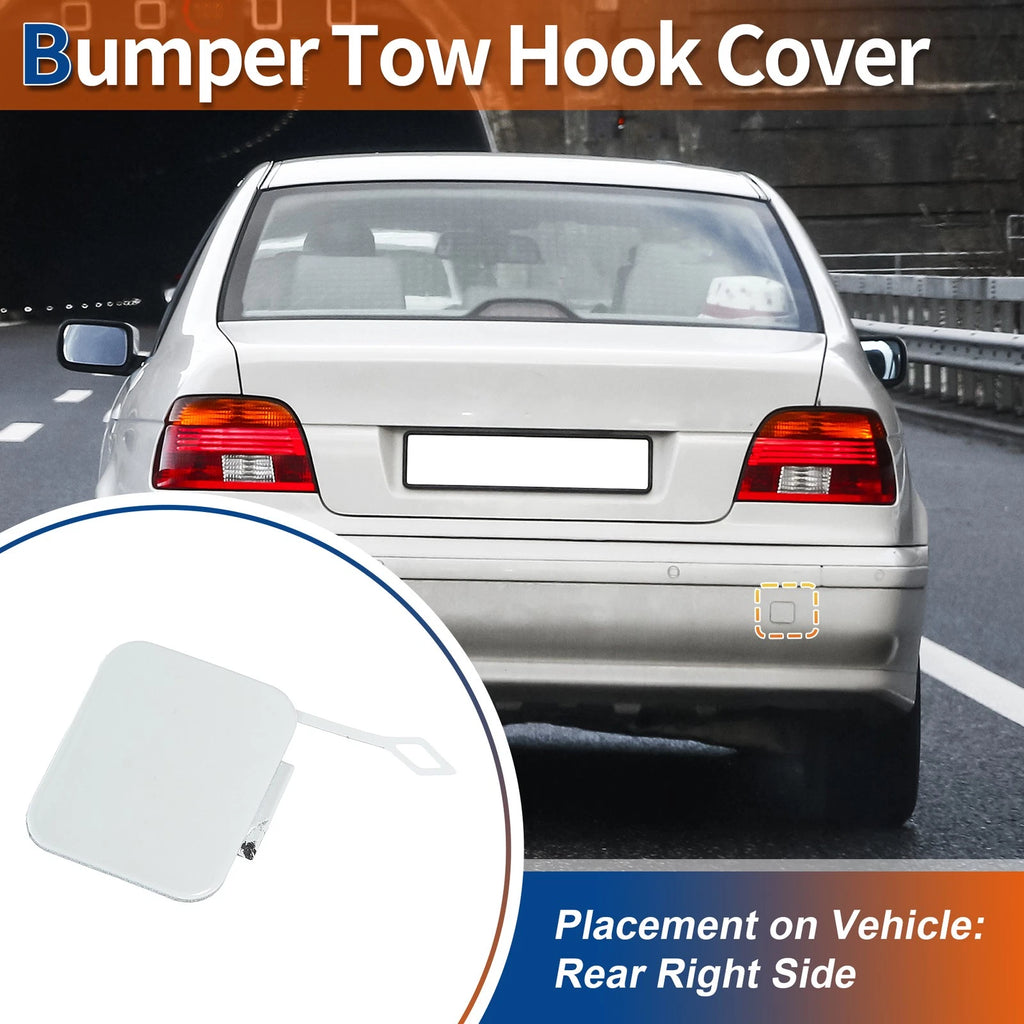 Rear Tow Hook Cover for BMW 525i 528i 530i 540i (No. 51128219075) White