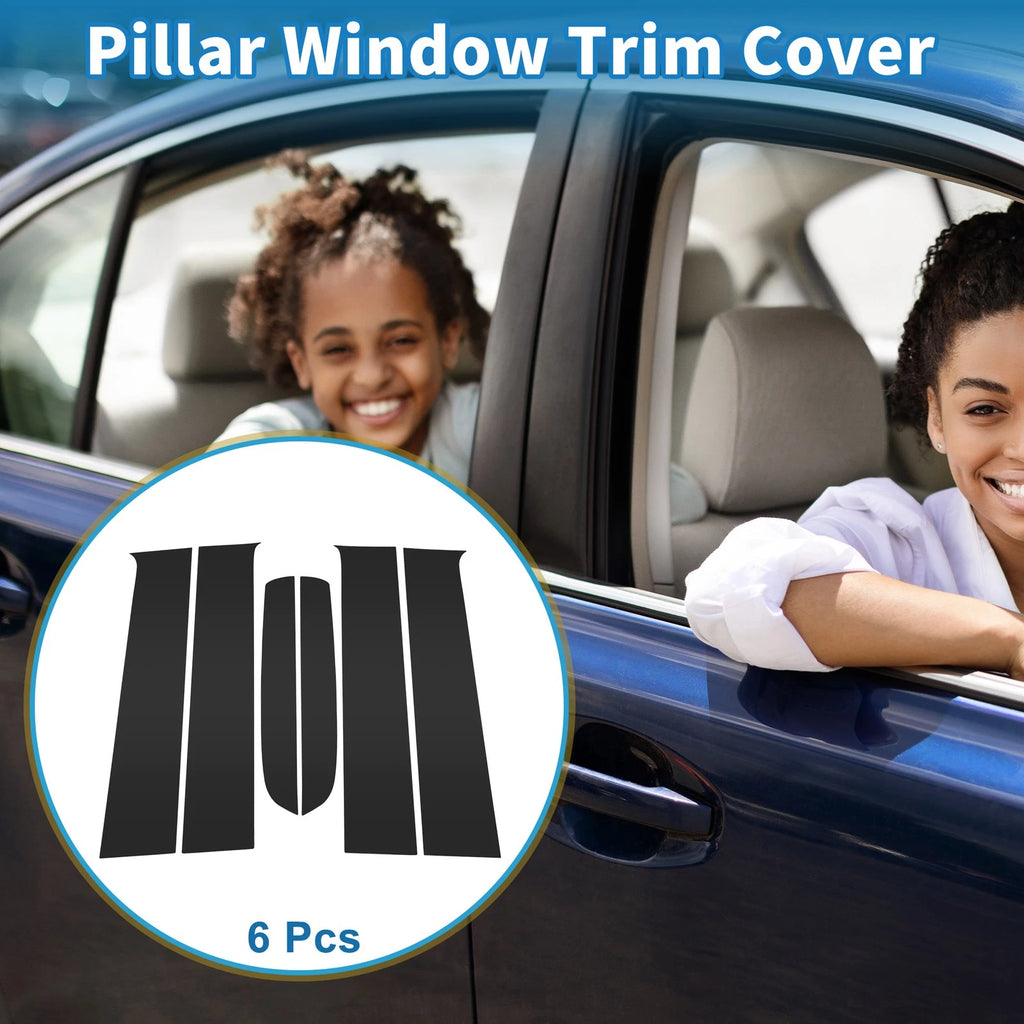 Set of 6 Door Pillar Window Trim for Ford Ranger (2023–2024) Black