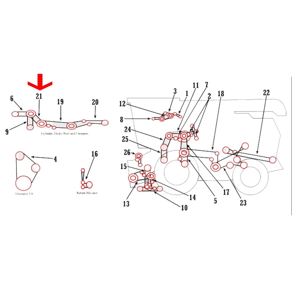 Belt for AM843948M1 Straw Chopper Drive for