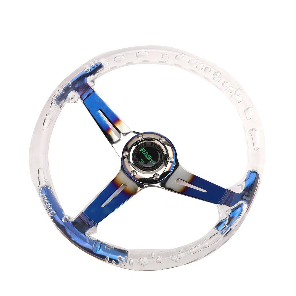 14" Racing Steering Wheel with Quick Release for Universal Fit