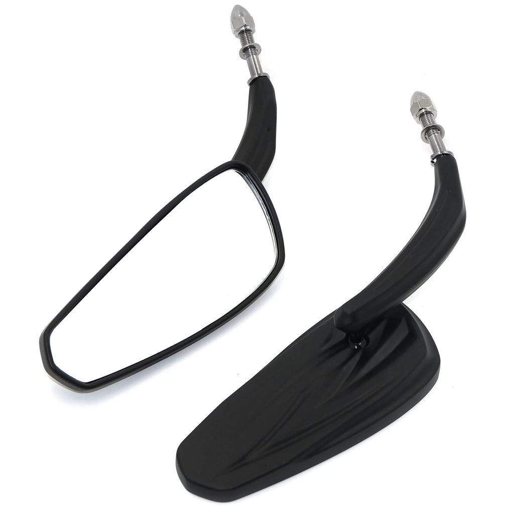 8mm Black Rear View Side Mirrors for Harley Touring Road Glide Electra