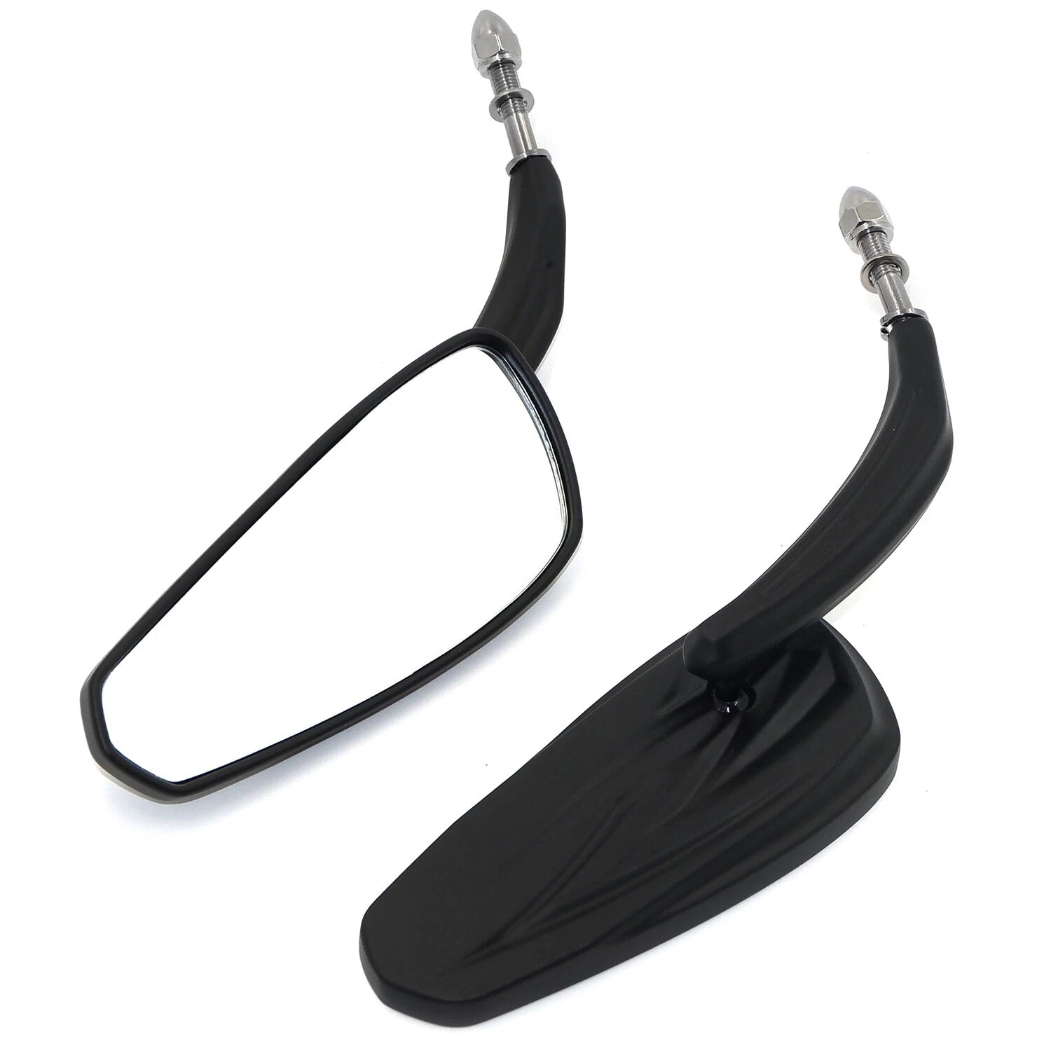 8mm Black Rear View Side Mirrors for Harley Touring Road Glide Electra
