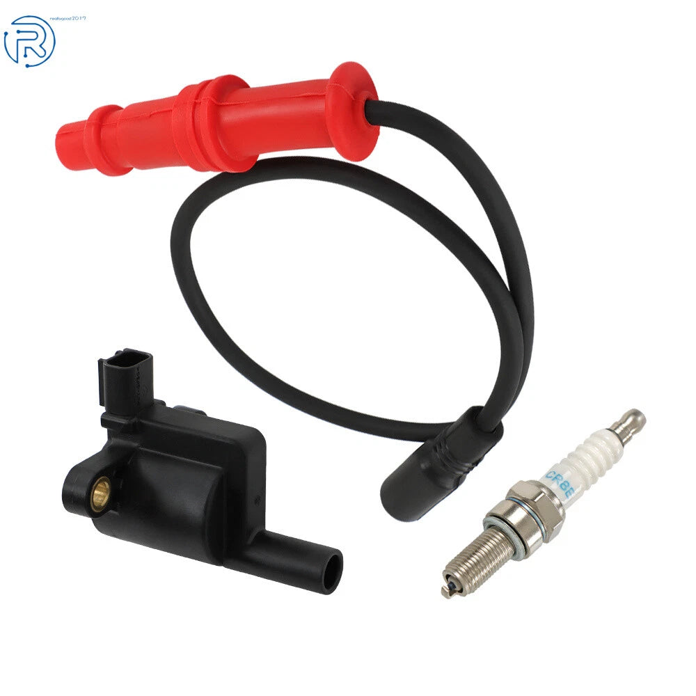 Ignition Coil with Wire Cap & Spark Plug for Polaris Ranger 500 (2008-2012)
