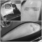Set of 2 Black Housing Clear Corner Headlights for Chevy Trailblazer (2002–2009)