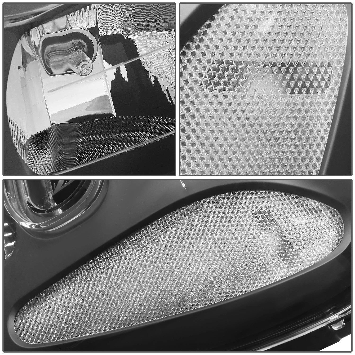 Set of 2 Black Housing Clear Corner Headlights for Chevy Trailblazer (2002–2009)