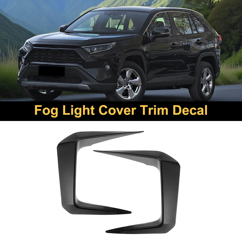 Set of 2 Fog Light Cover Trim for Toyota RAV4 (2019–2025) Gloss Black