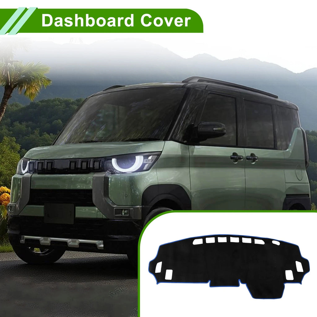 Dashboard Cover for Mitsubishi Delica B34A B35A B37A (Black Blue Flannel)