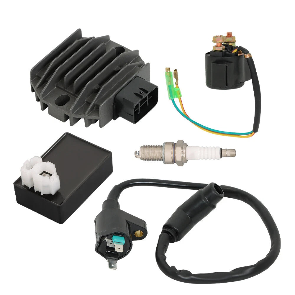 CDI Box Ignition Coil Voltage Regulator Relay Kit for Honda Recon 250 (2002-2023)