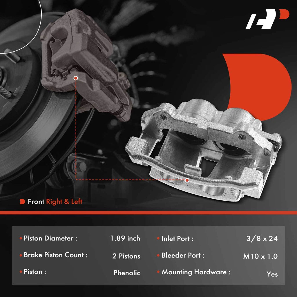 6X Front Brake Caliper & Ceramic Pads for Jeep Commander (2006-2010)