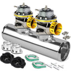 Universal Gold Type-FV 2-Bolt Blow Off Valve + 2.5" Dual Port Flange Adapter