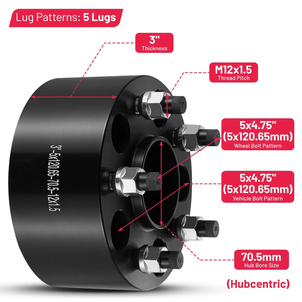 3.0" HubCentric Wheel Spacers for Chevrolet Blazer (1998-2005)