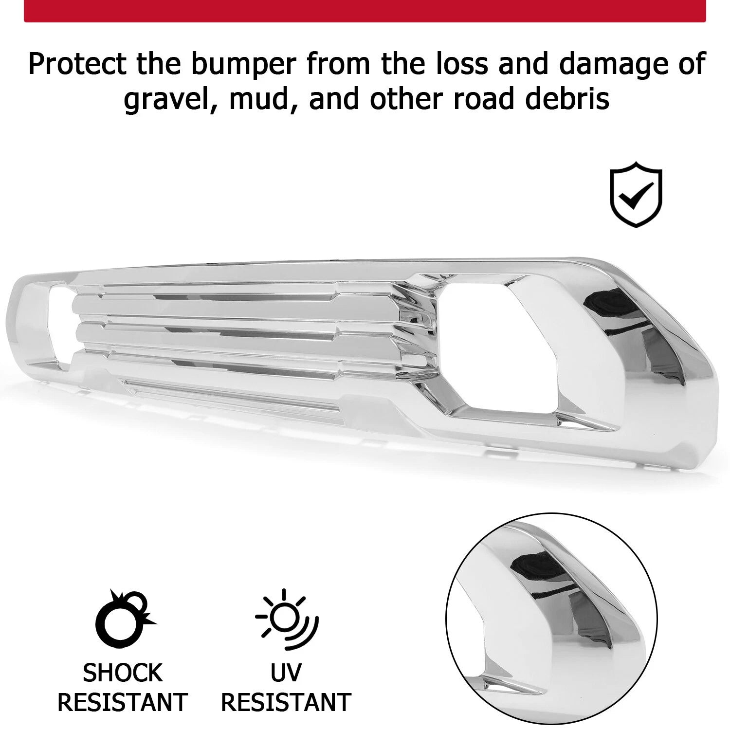 Chrome Lower Bumper Filler Skid Plate for GMC Sierra 1500 (2019-2022)