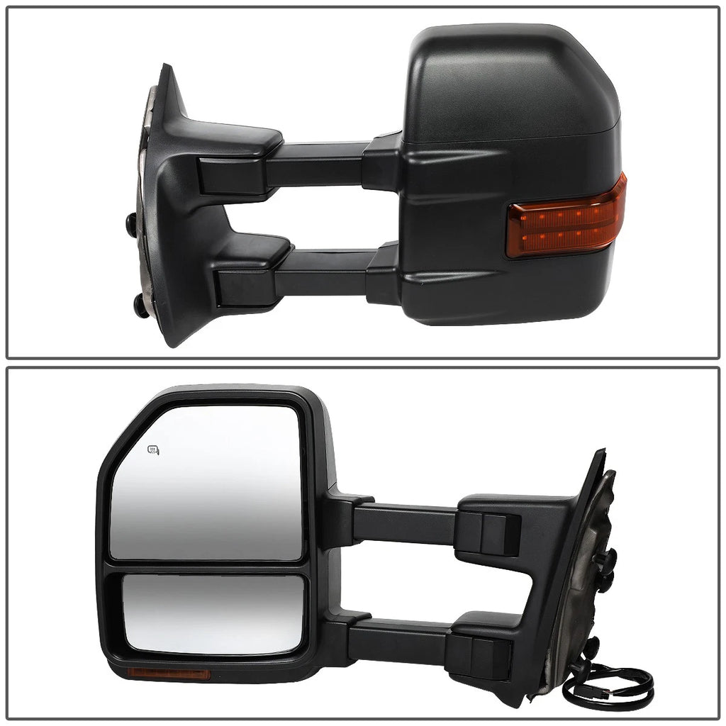 Pair Powered Towing Mirrors for Ford Super Duty (1999–2007) w/Heated, LED Signal