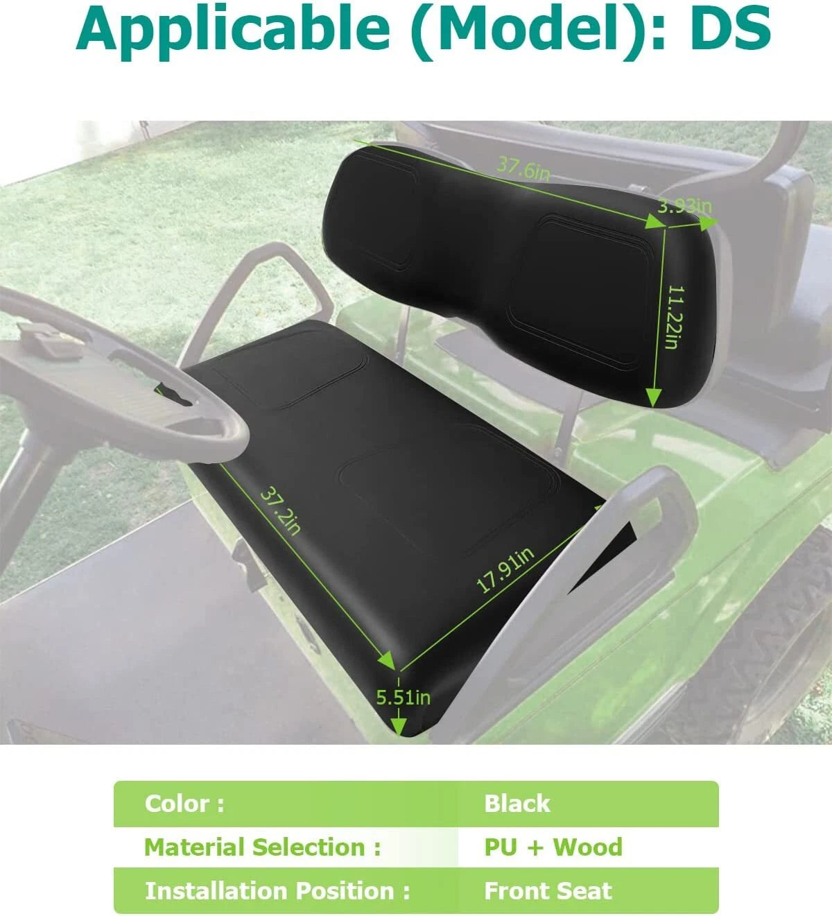 2X Front Seat Cushions for Club Car DS Golf Cart 