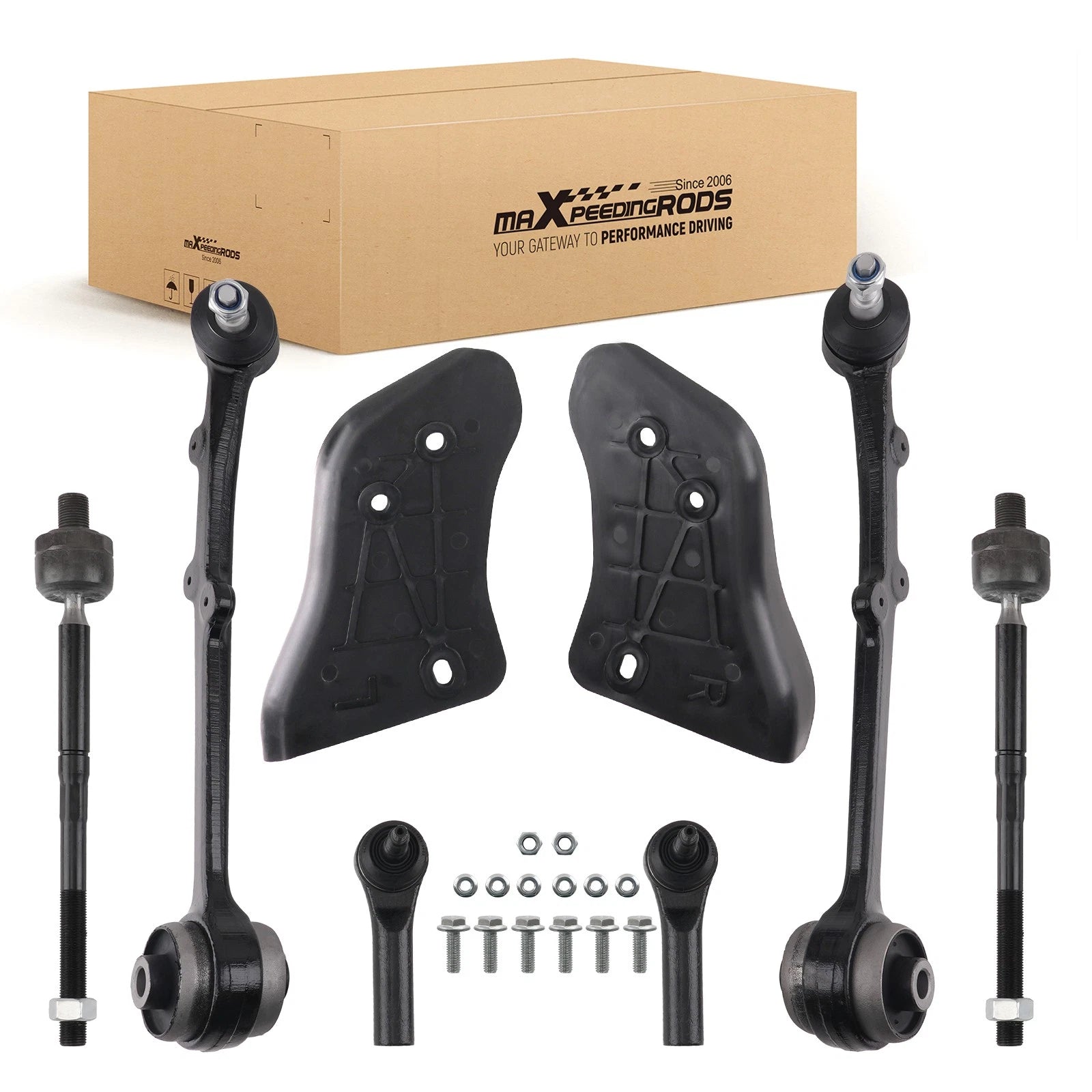 6pc Forward Lower Control Arm w/Ball Joint Tierod End For FORD MUSTANG 2015-2019