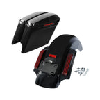 5" Stretched Hard Saddlebags with Rear Fender LED Light for Harley Touring (2014–2024)