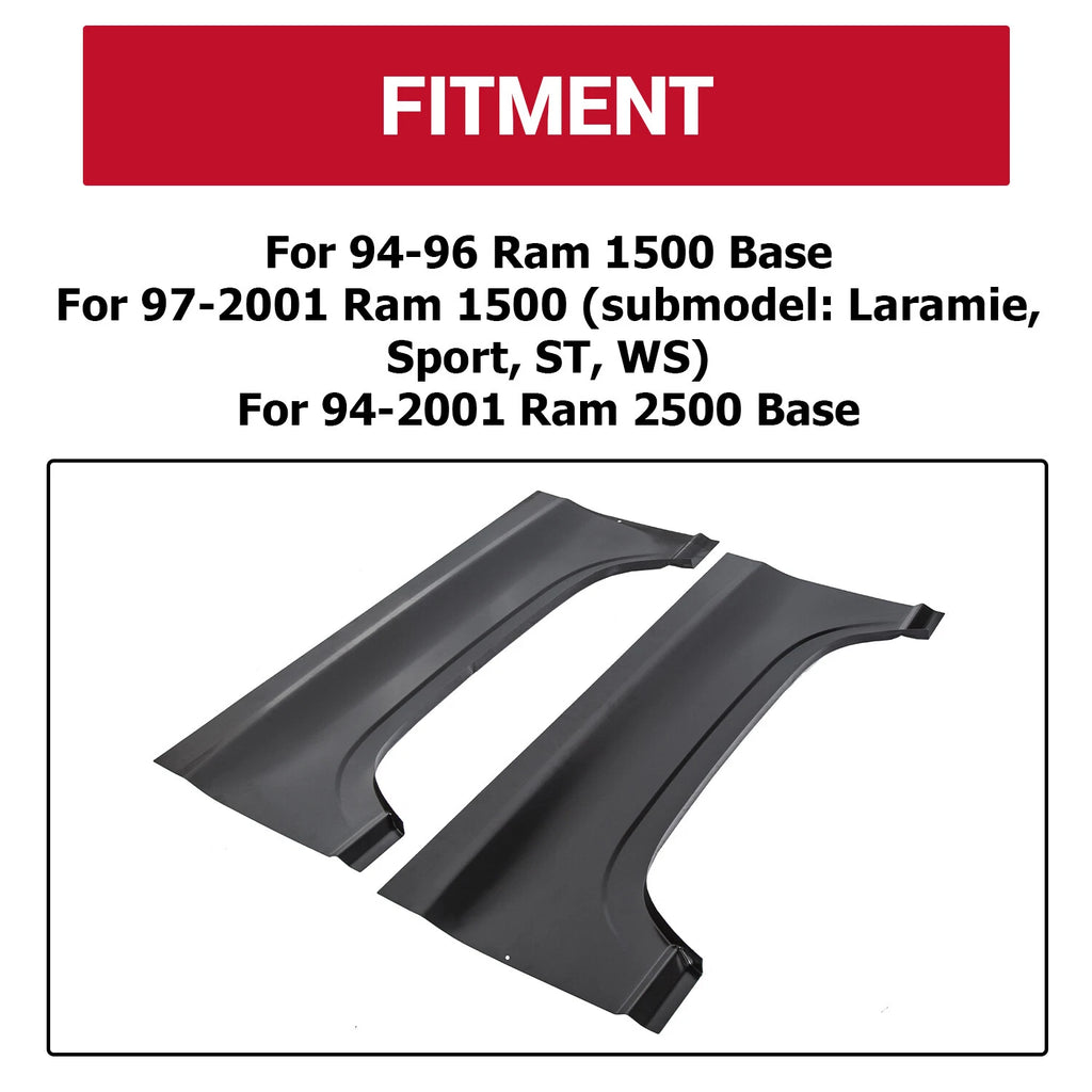 Pair Wheel Arch Repair Panels for Dodge Ram Truck (1994-2001)