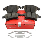 Set of 4 TRW Pro Ceramic Slotted Brake Pads w/ Clips for Ford Fusion Lincoln MKZ (2013–2020)