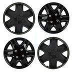 Set of 4 Black 14" Wheel Hub Caps for R14 Tires (Fits 4 Lug)