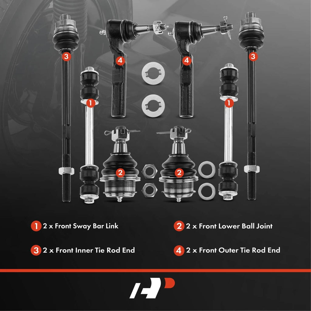8x Front Sway Bar Tie Rod Ends for Chevy Silverado 1500 (2000-2006)