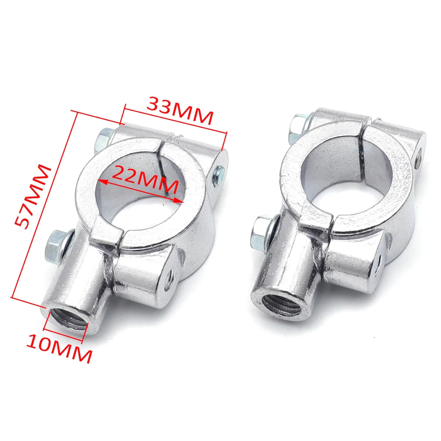 7/8" 22mm Motorcycle Handlebar Mirror Thread Mount Clamp Adaptor Chrome