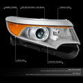OE Style Chrome Amber Projector Headlight for Ford Edge (2011–2014)