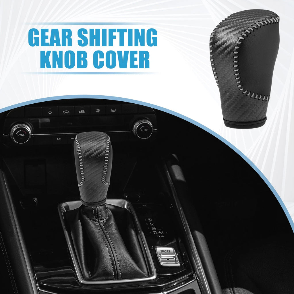Gear Shift Head Knob Cover for Honda Civic (2022) Black Gray Stitches