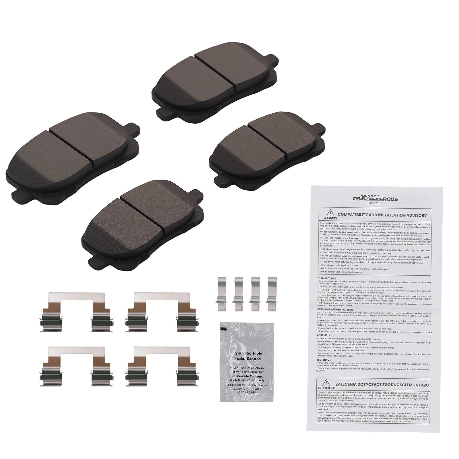 Set of 4 Front Ceramic Brake Pads for Pontiac Vibe Toyota Corolla Matrix (2003–2008)