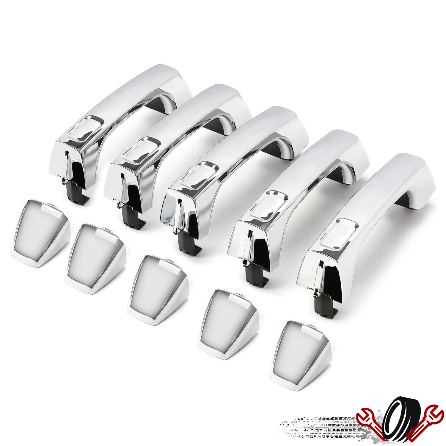 Set of 5 Chrome Exterior Door Handles for Hummer H3 H3T (2006–2010)