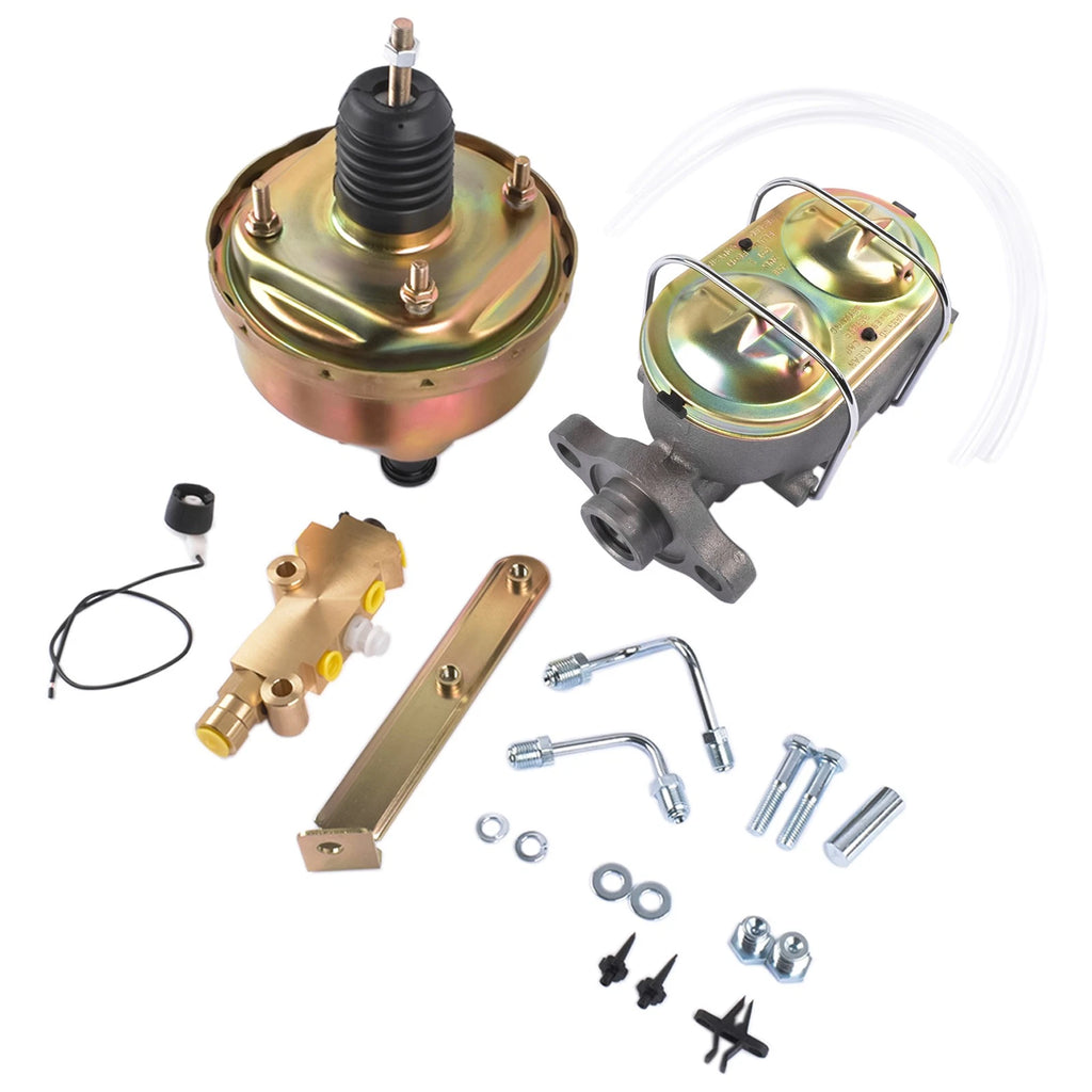 7" Zinc Brake Booster with 1" Master Cylinder & Disc/Drum Valve Kit for Make Model