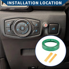 Headlight Switch Knob Cover Ring for Ford Mustang (2015–2020) Green