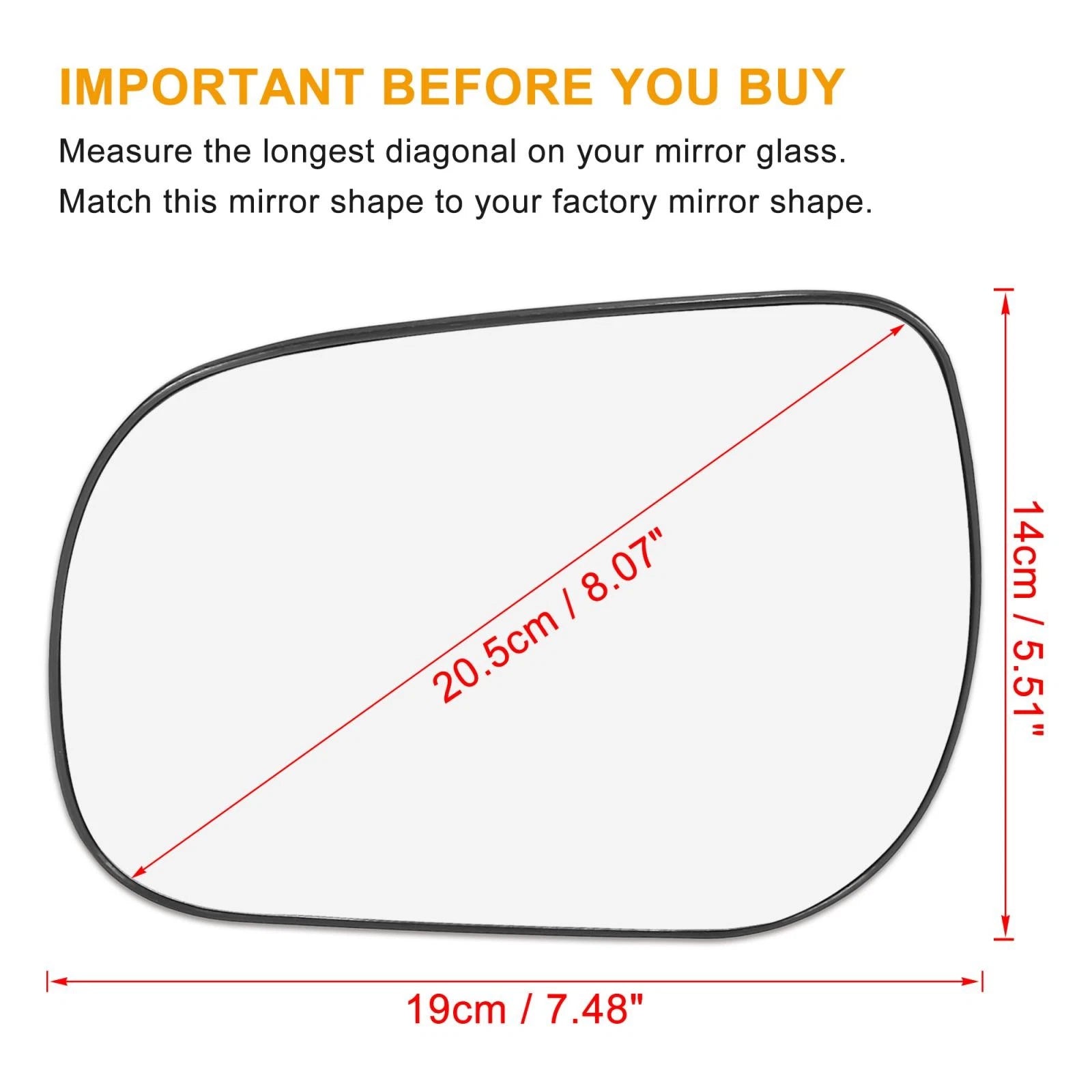 Left Driver Side Mirror Glass w/ Backing 8796142790 for Toyota RAV4 (2019–2023)